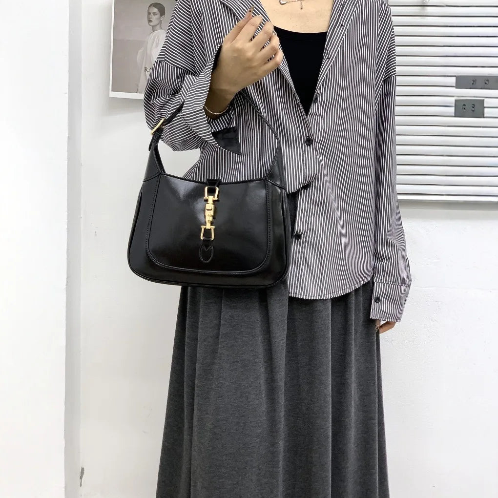 Sac Sous le Bras Femme Boucle Cadenas Chaîne Street Style – CLEVI Paris