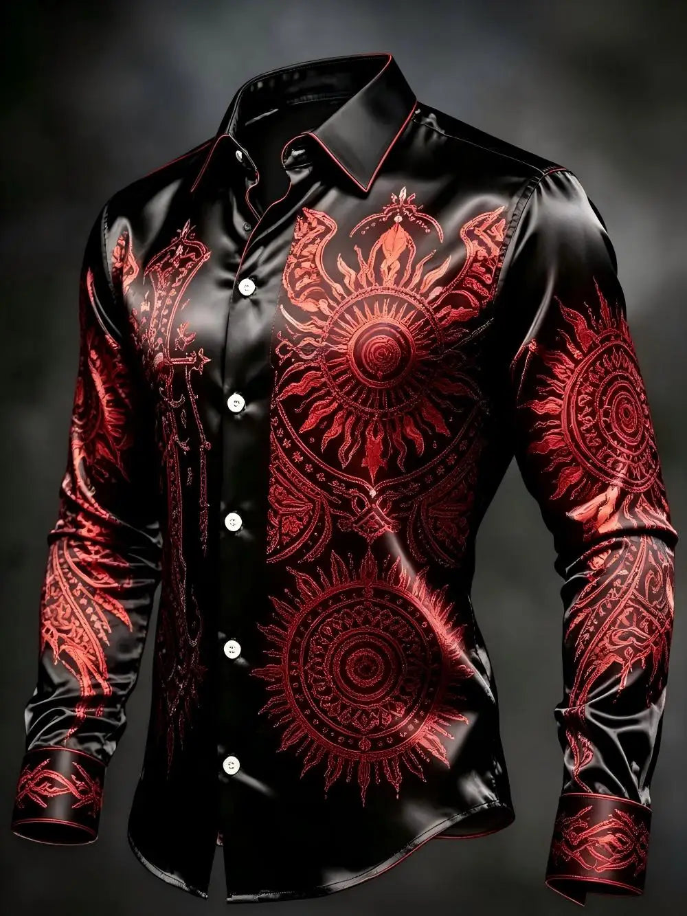 Chemise homme en satin imprimé – CLEVI Paris