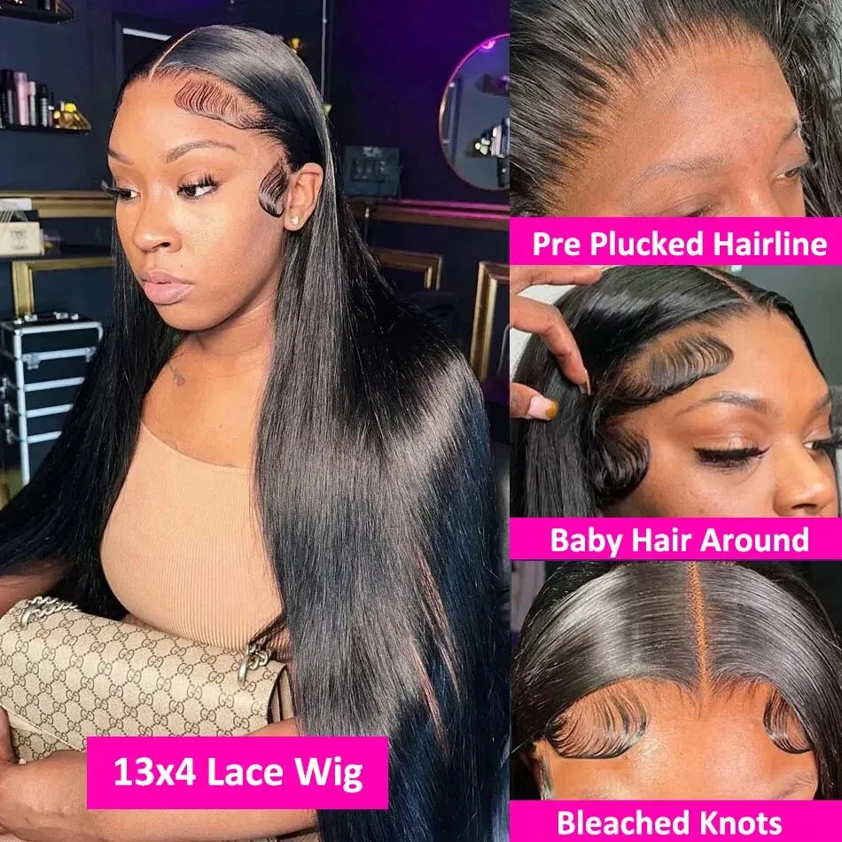 Perruque Bone Straight Cheveux Humains Brésiliens Remy HD Lace 13x4 / 13x6 / 5x5 — 200 à 250% Densité – CLEVI Paris