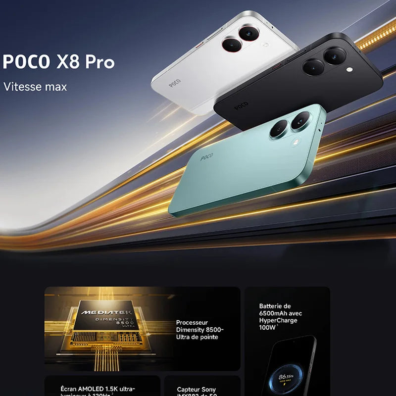 Smartphone POCO X8 Pro 5G 256/512 Go – CLEVI Paris