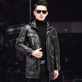 Veste mi-longue homme en cuir de vache – CLEVI Paris