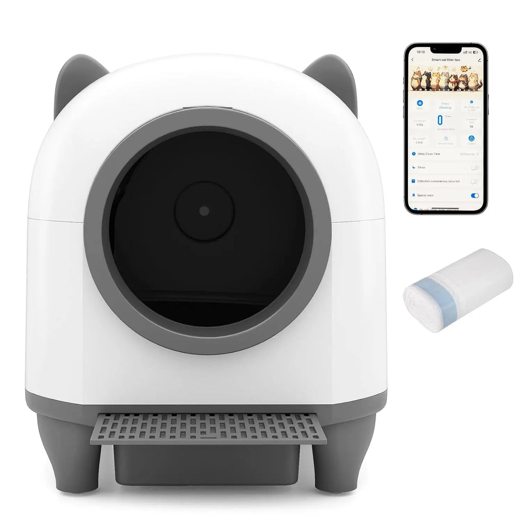 Litière autonettoyante connectée 80 L pour chat – CLEVI Paris