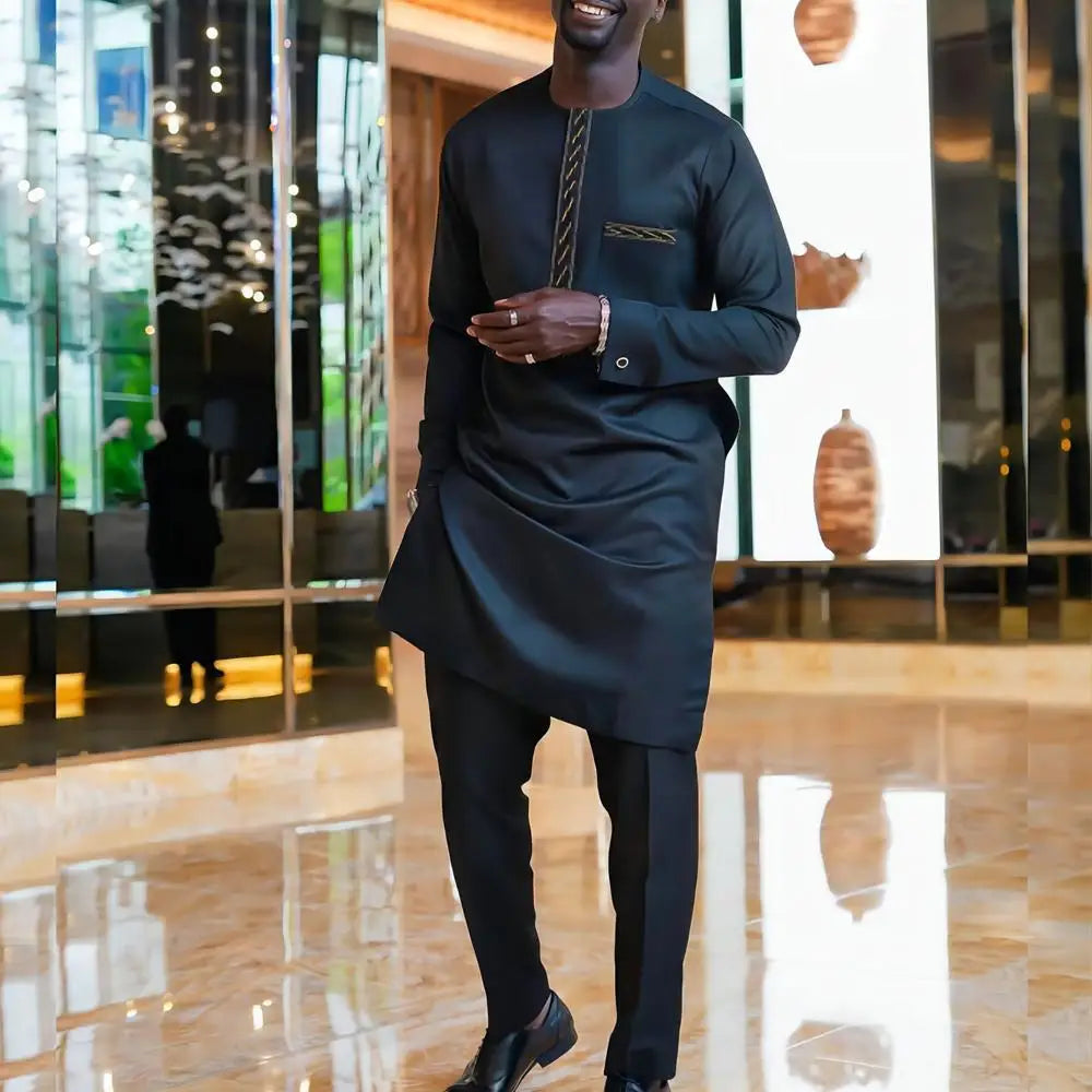 Ensemble Dashiki Homme Col Rond – CLEVI Paris