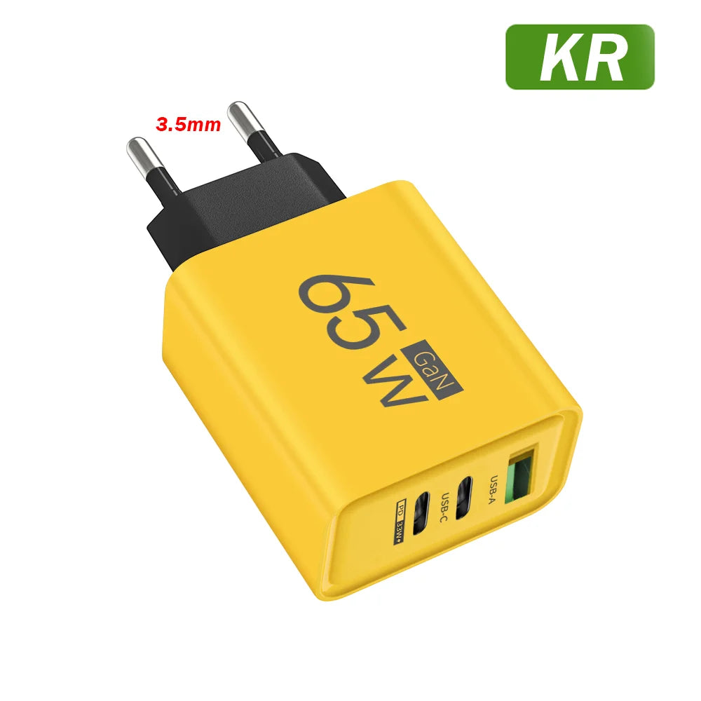 Chargeur USB-C 65W Quick Charge 3.0 Prise EU US KR – CLEVI Paris