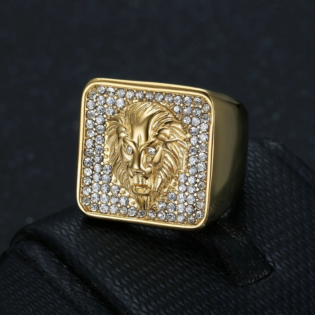 Bague tête de lion en acier inoxydable – CLEVI Paris