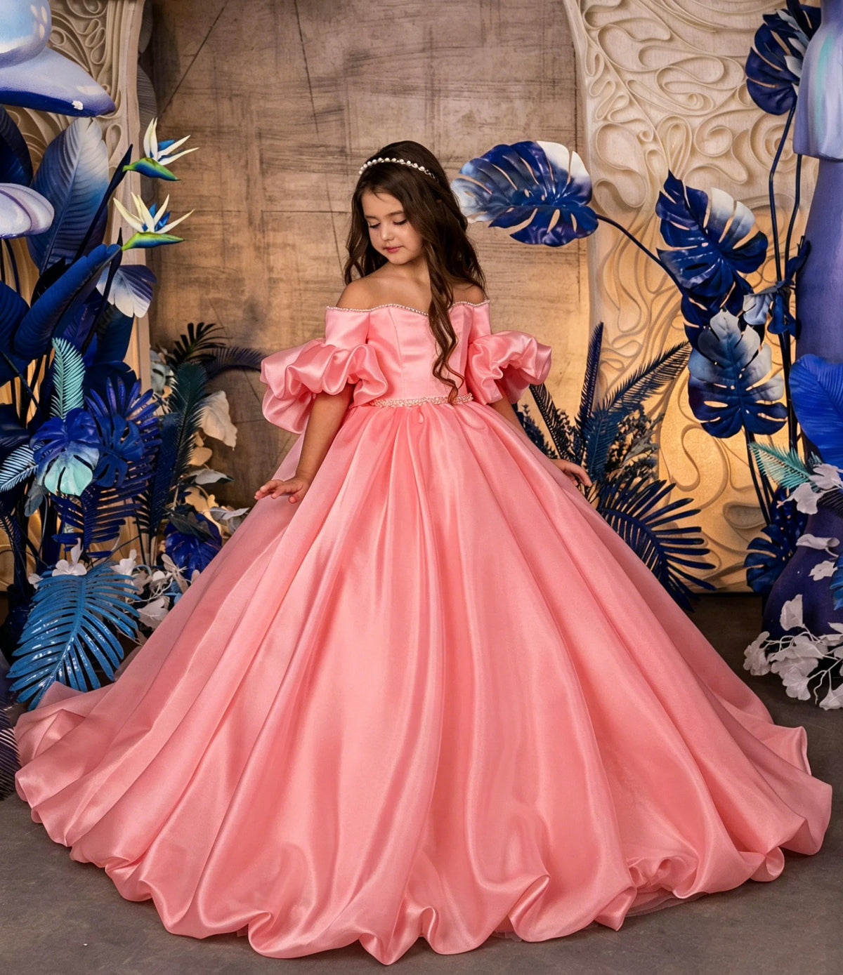 Robe cérémonie fille en satin ZHJ – CLEVI Paris