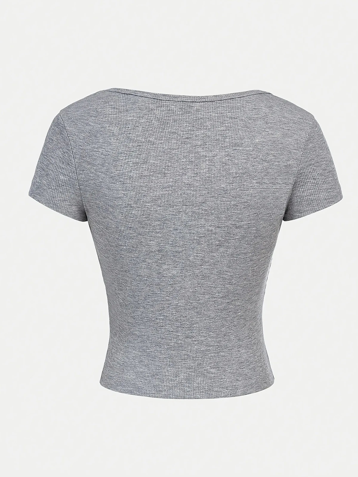 Ensemble fille côtelé haut et short gris – CLEVI Paris