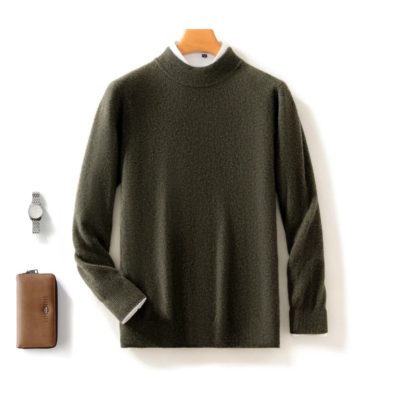 Pull homme en laine à col montant – CLEVI Paris