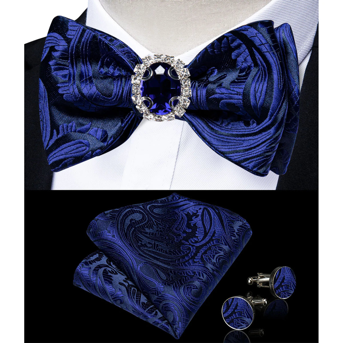 Coffret nœud papillon paisley et accessoires – CLEVI Paris