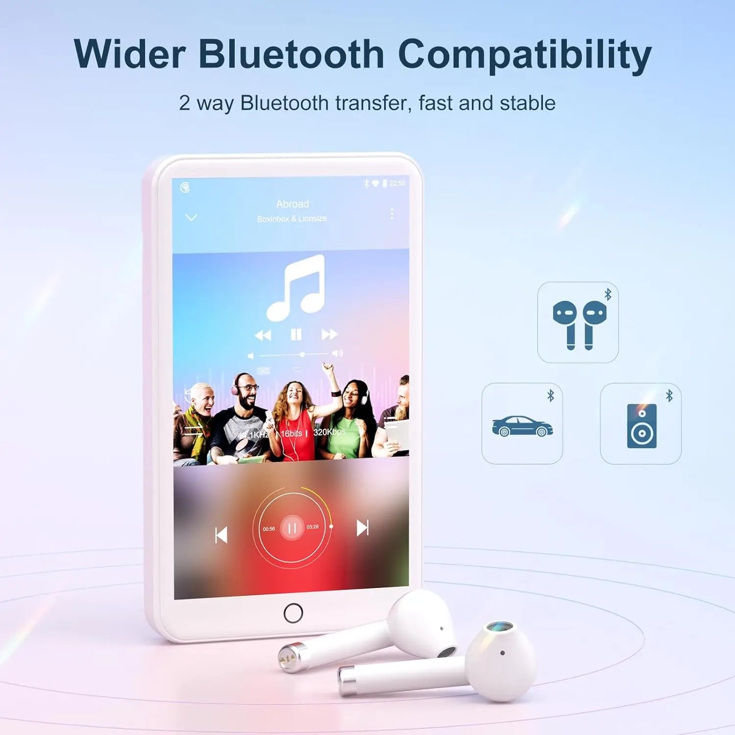 Lecteur MP3 MP4 Android 9.0 WiFi & Bluetooth – Écran 4", Spotify, 16 Go | MECHEN H1 Pro