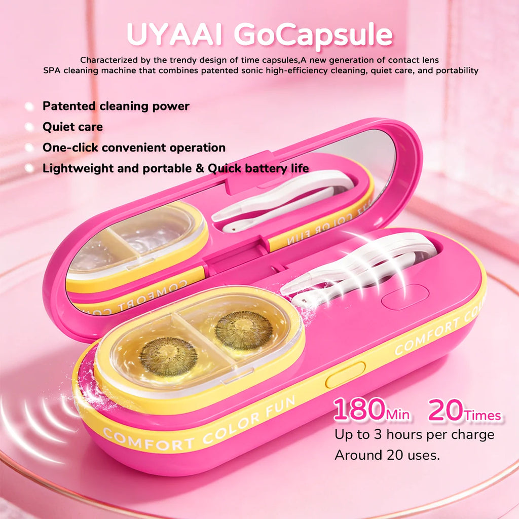 Kit Entretien Lentilles de Contact UYAAI | Solution, Nettoyeur & Outil de Pose | Unisexe – CLEVI Paris