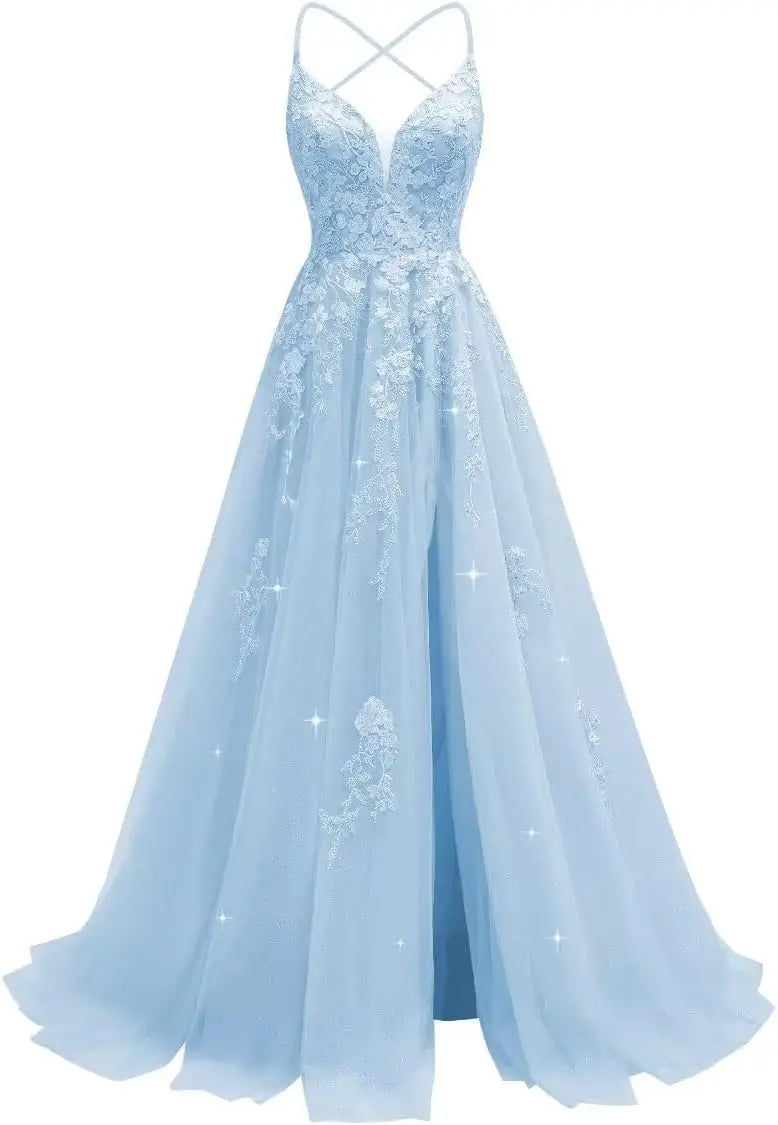 Robe de mariée en tulle ligne A col V – CLEVI Paris