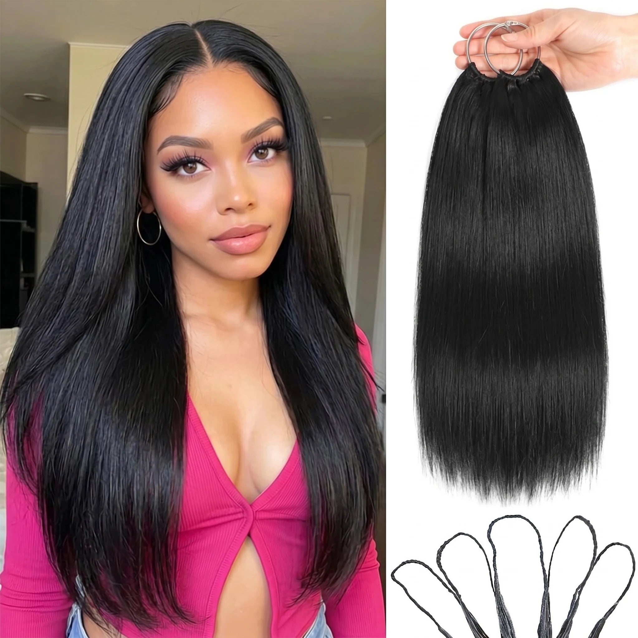 Extensions Crochet Yaki Straight Cheveux Humains Invisible Knots Boho Braids – CLEVI Paris