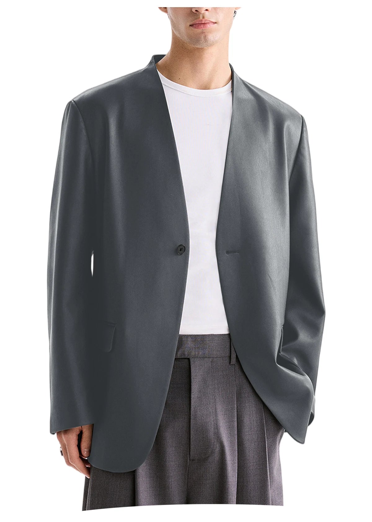 Blazer homme en tweed à chevrons, coupe droite – CLEVI Paris