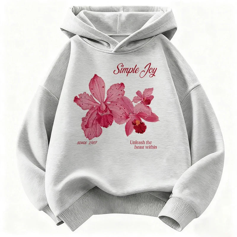 Sweat à capuche enfant motif floral – CLEVI Paris