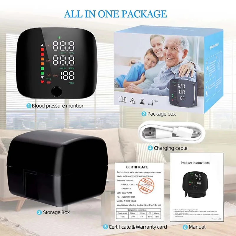 Tensiomètre Bras Tactile LED Rechargeable Vocal 5 Langues – CLEVI Paris