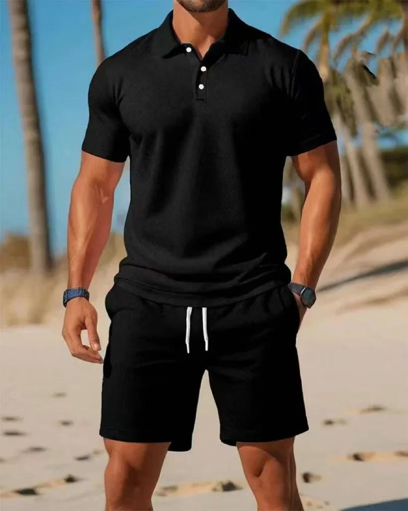 Ensemble homme polo et short en maille – CLEVI Paris