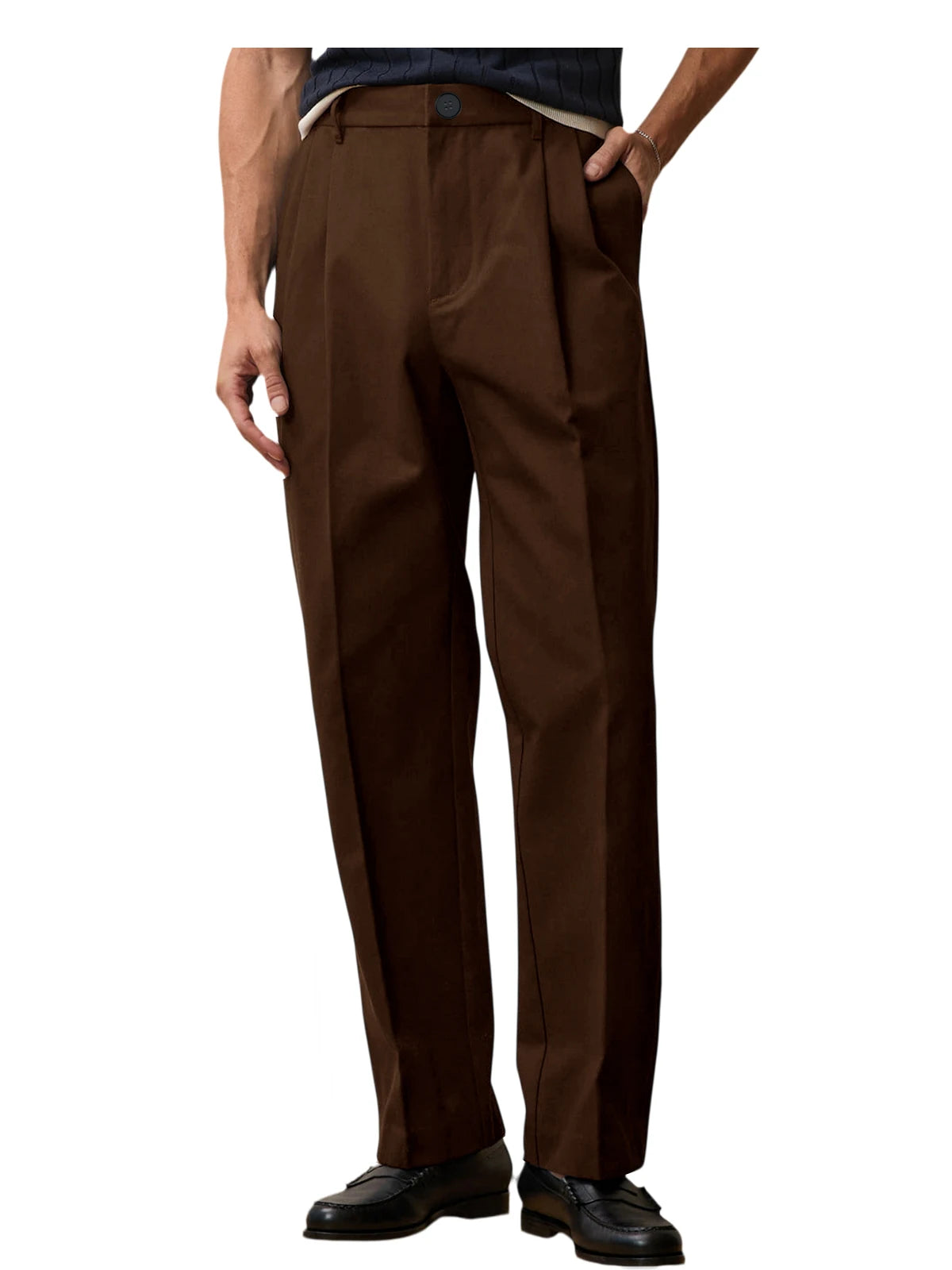 Pantalon homme taille haute coupe large – CLEVI Paris
