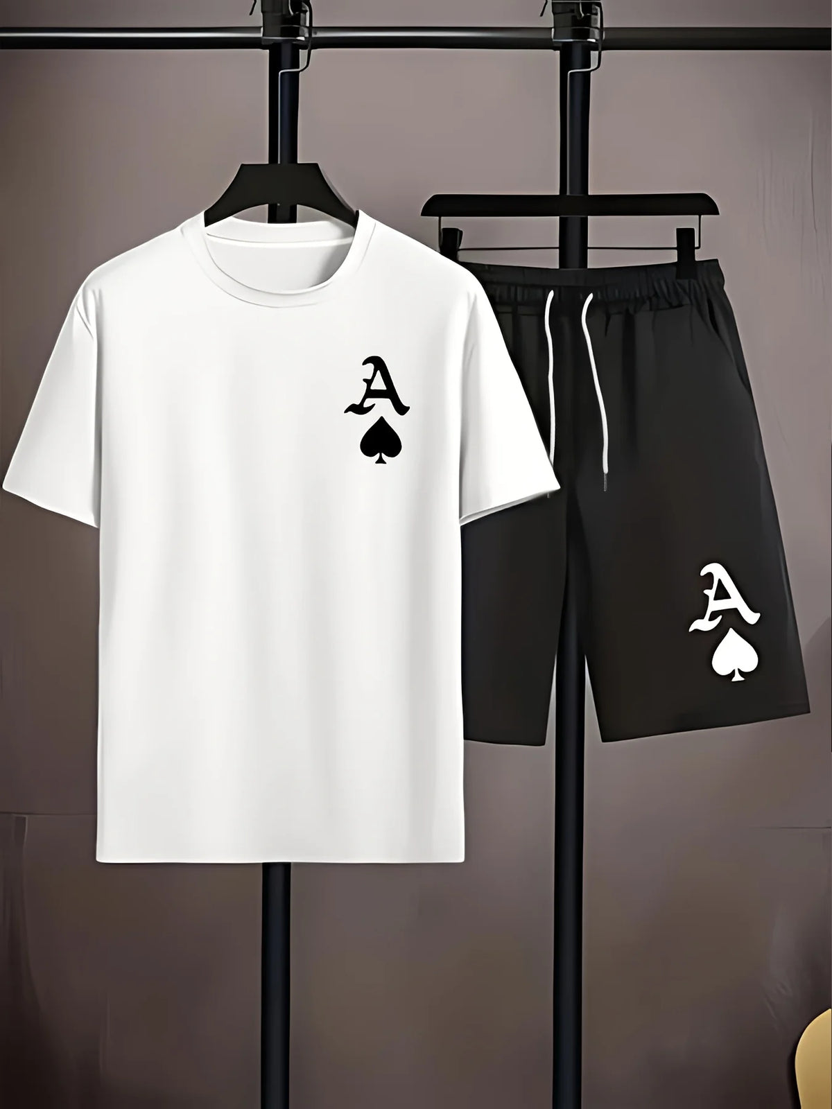 Ensemble 2 Pièces Homme T-Shirt Col Rond + Short Cordon Poches Sport Casual Été – CLEVI Paris