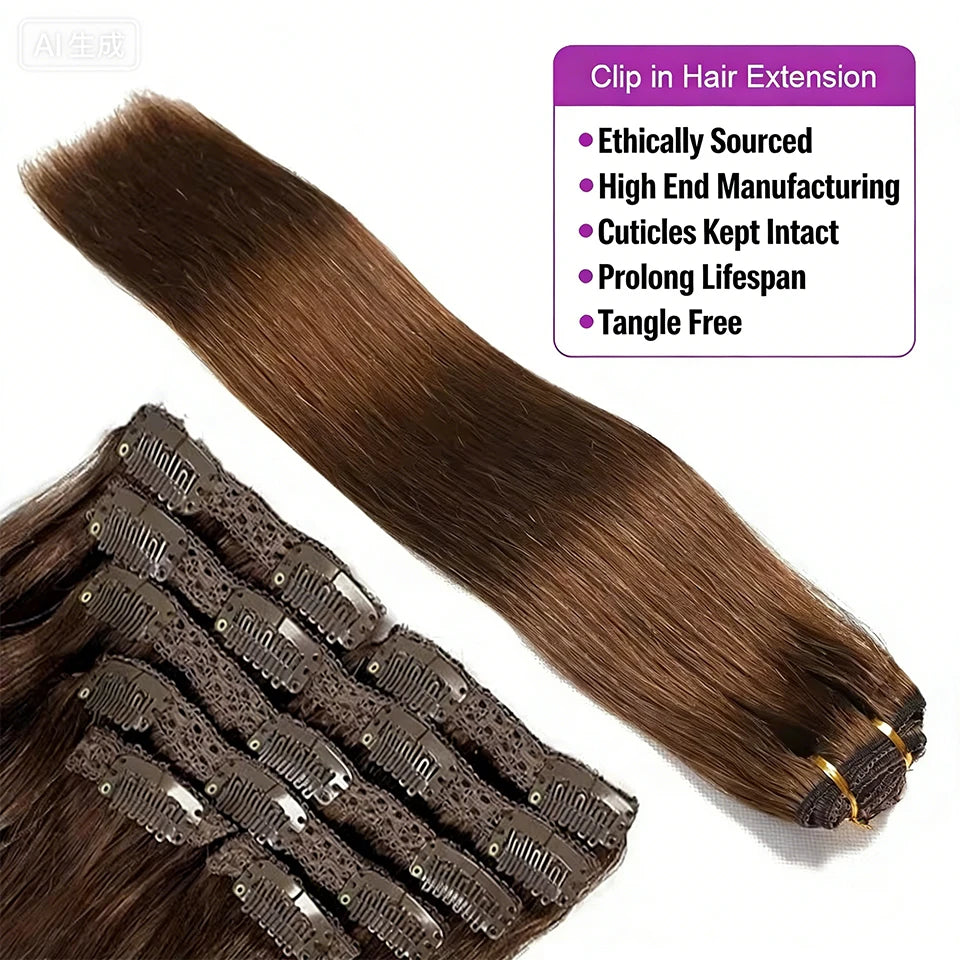 Extensions Clip-In Cheveux Humains Brésiliens – CLEVI Paris