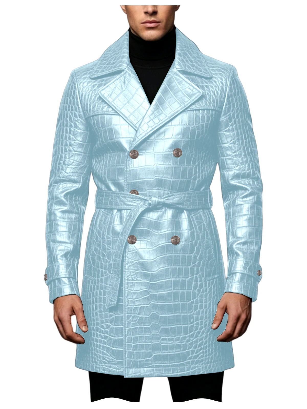 Manteau homme en similicuir effet crocodile – CLEVI Paris