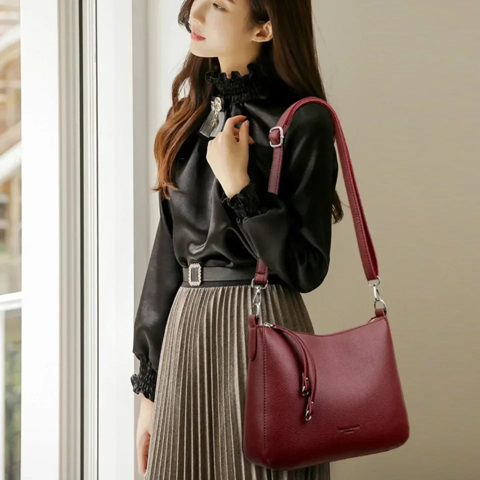 Sac Bandoulière Femme Cuir Microfibre Souple 28x22cm – CLEVI Paris