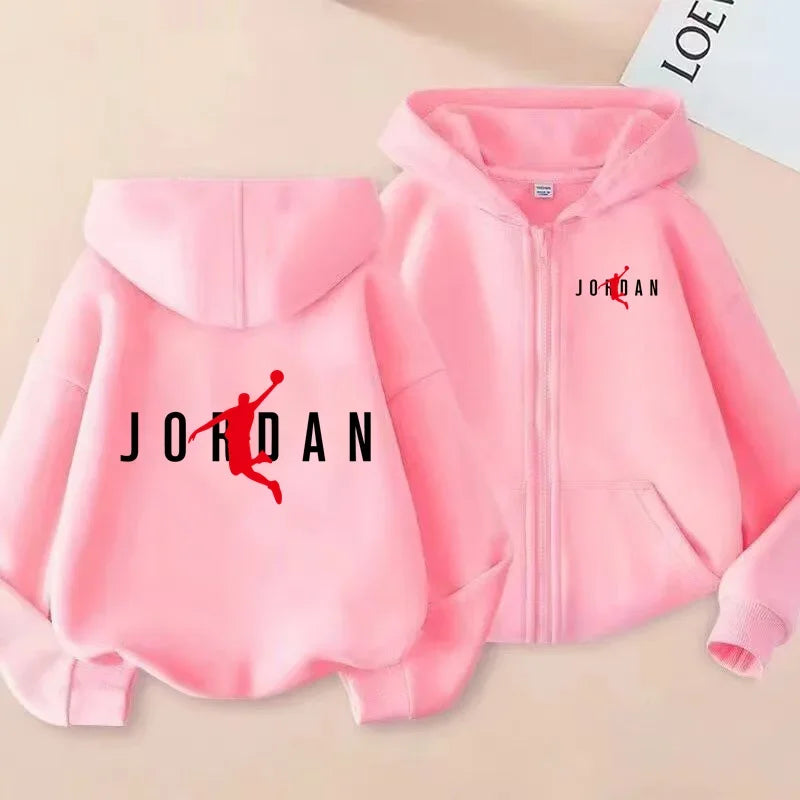 Sweat enfant à capuche zippé imprimé – CLEVI Paris