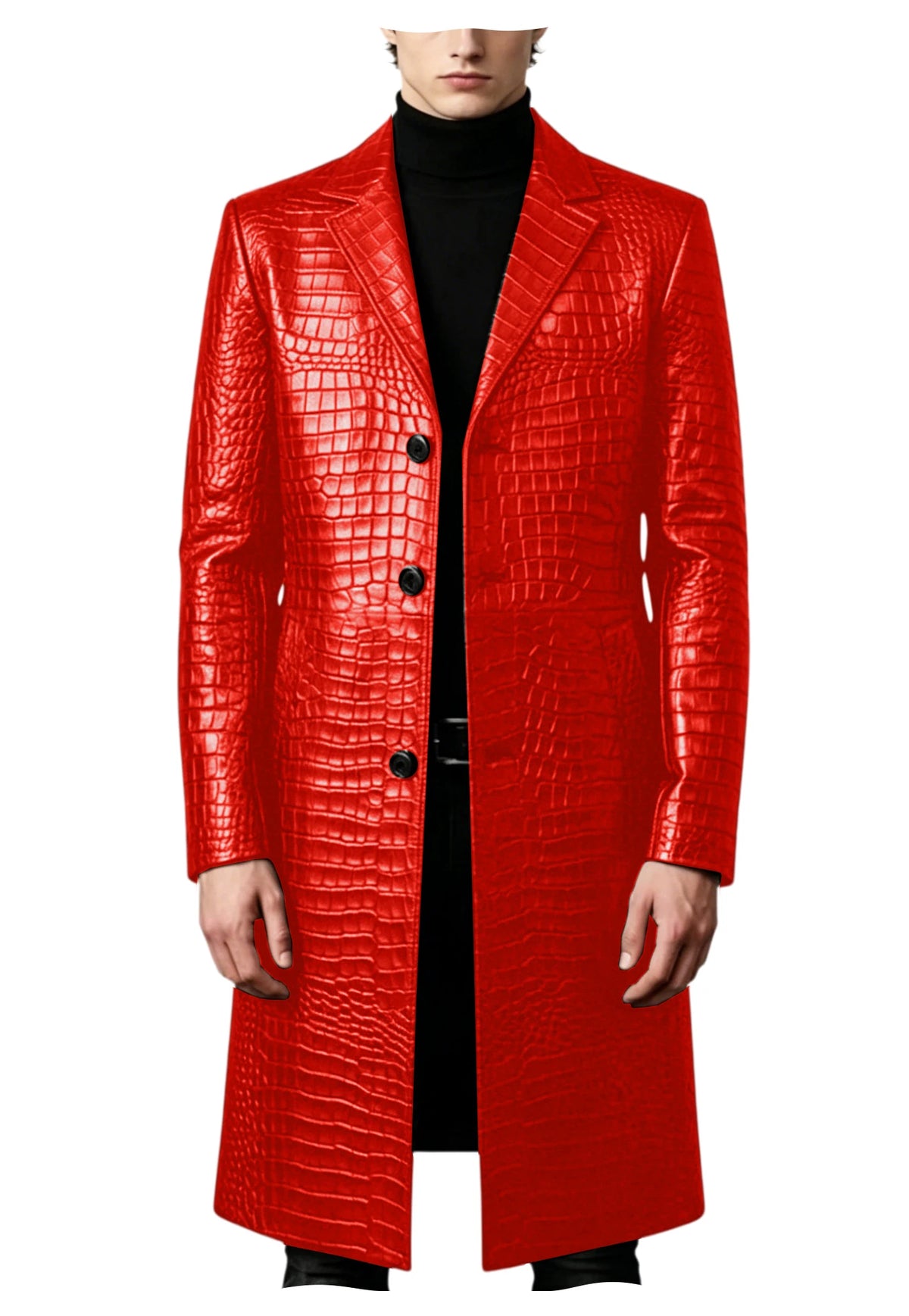 Manteau homme effet crocodile coupe ajustée – CLEVI Paris