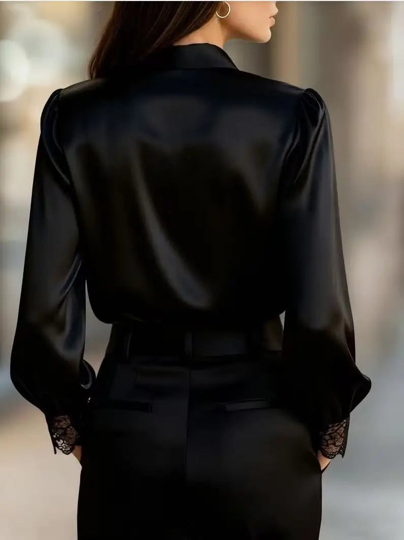 Chemisier à bordure dentelle femme – CLEVI Paris