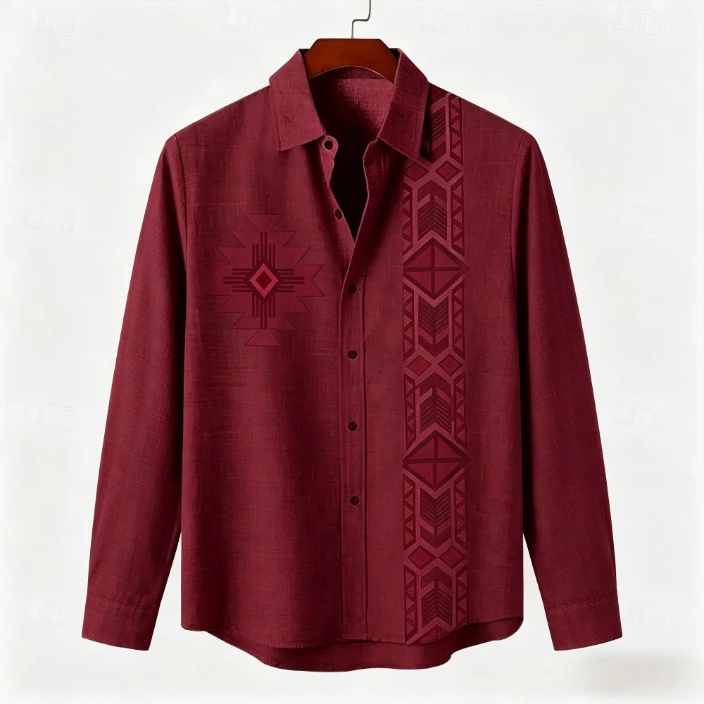 Chemise homme en lin imprimée – CLEVI Paris