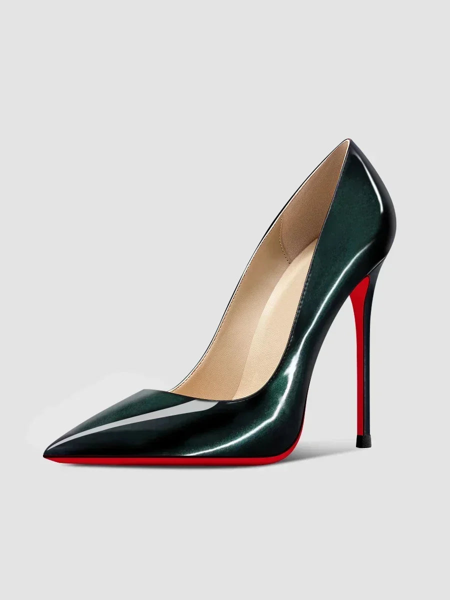 Nouveaux talons hauts noirs de 12 cm pour femmes et hommes, couleur personnalisable, talons fins, grande taille, chaussures pointues sexy.