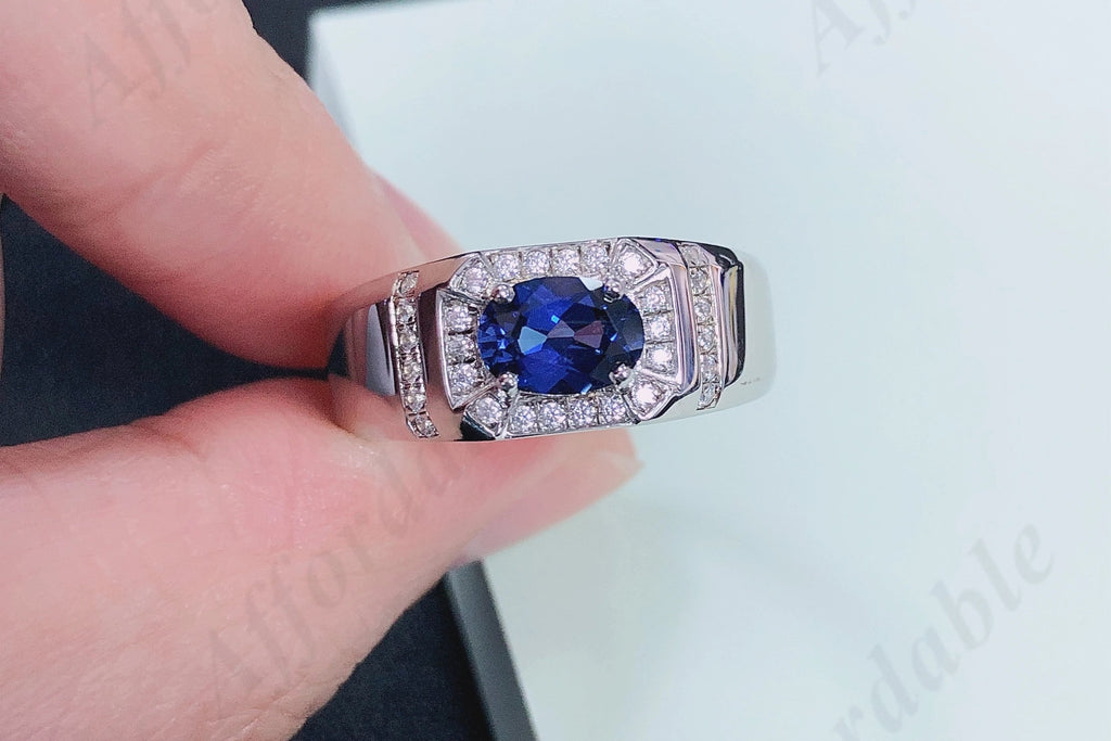 Bague Femme Saphir Bleu Or Blanc 18K – CLEVI Paris