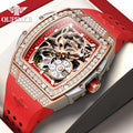 OUPINKE 3220 Montre Femme Automatique Papillon Diamants Saphir Lumineux 50M – CLEVI Paris