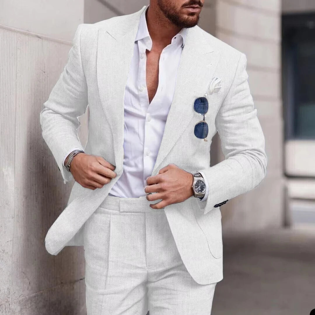 Costume Lin Homme 2 Pièces Coupe Ajustée – CLEVI Paris