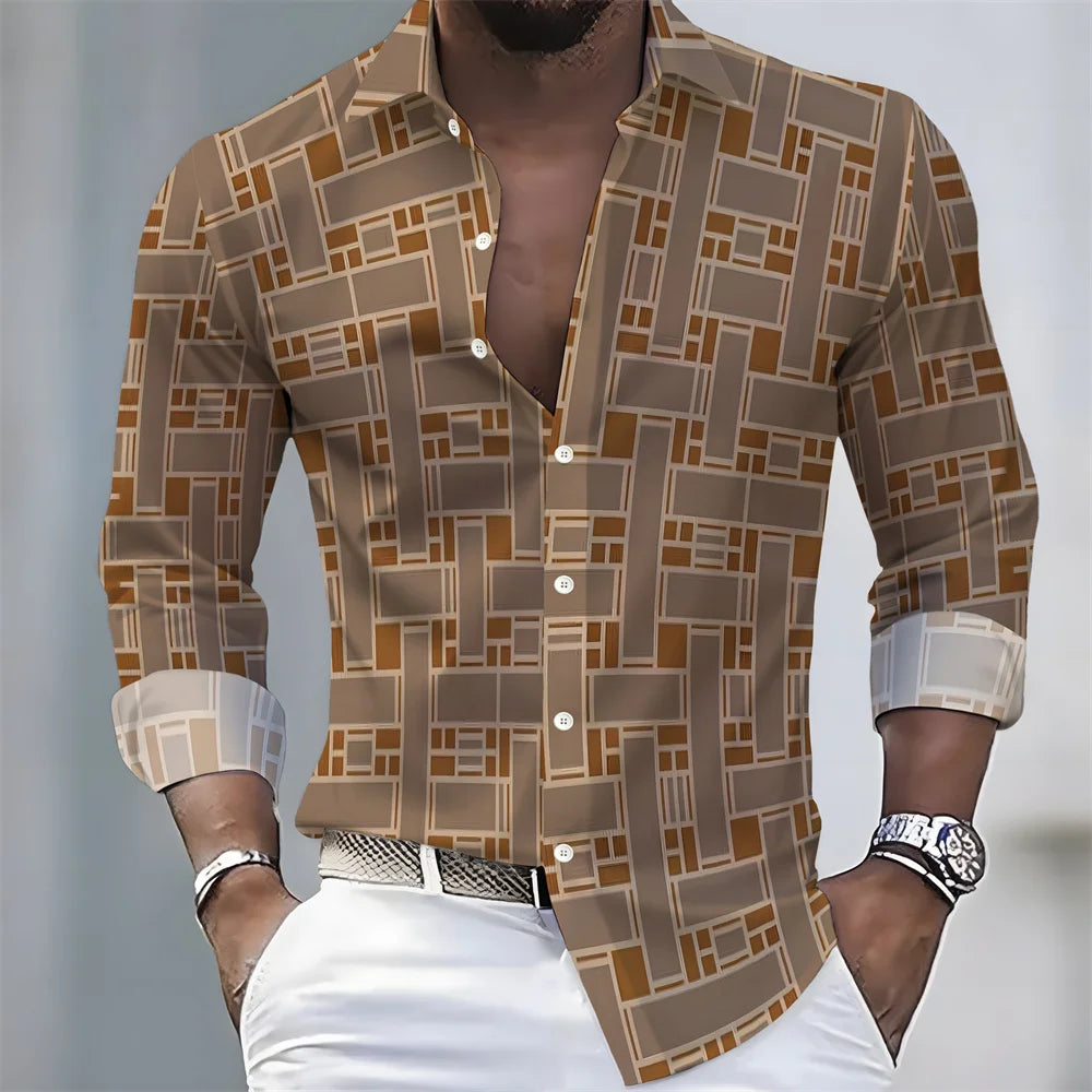 Chemise rayée homme manches longues – CLEVI Paris