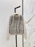 Veste femme laine et duvet à col montant – CLEVI Paris