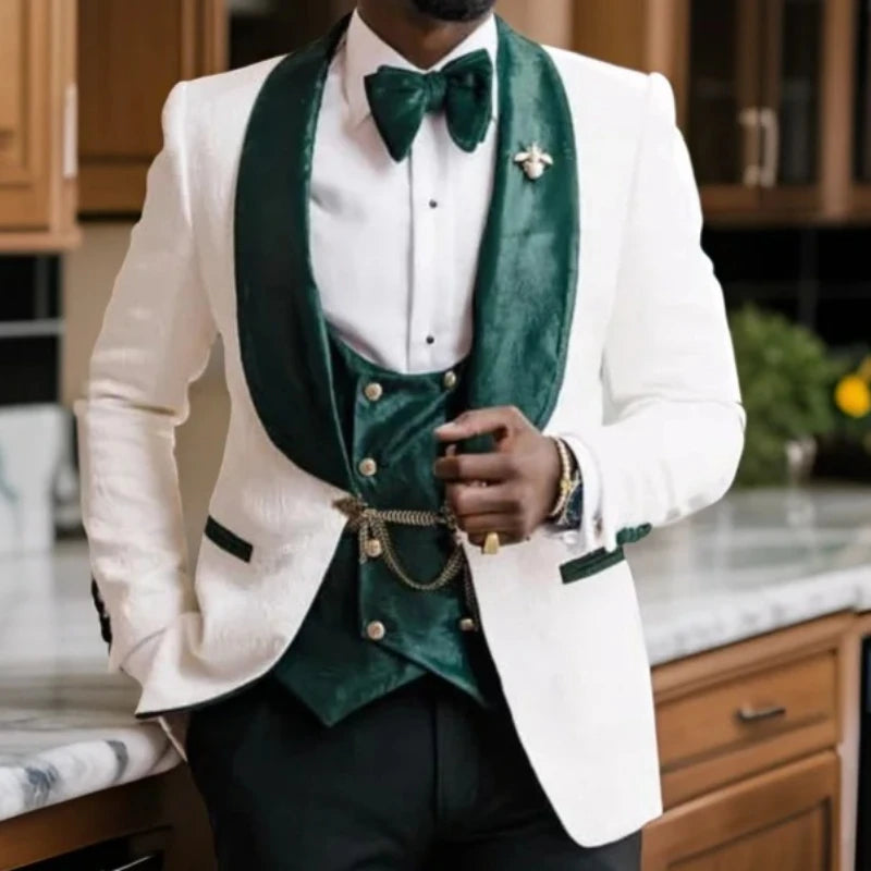 Tuxedo de marié 3 pièces pour mariage  – CLEVI Paris