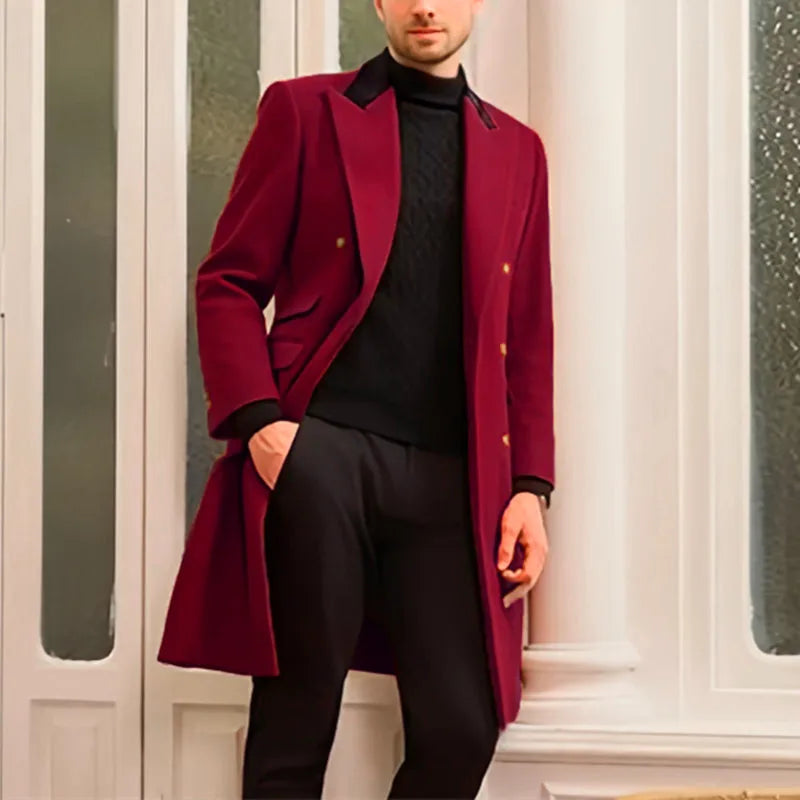 Manteau homme long croisé – CLEVI Paris