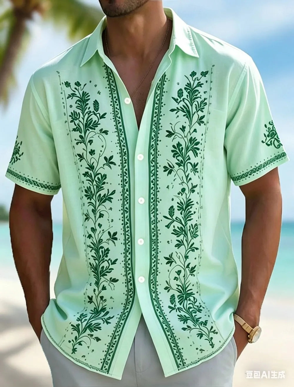 Chemise homme en lin à manches courtes – CLEVI Paris