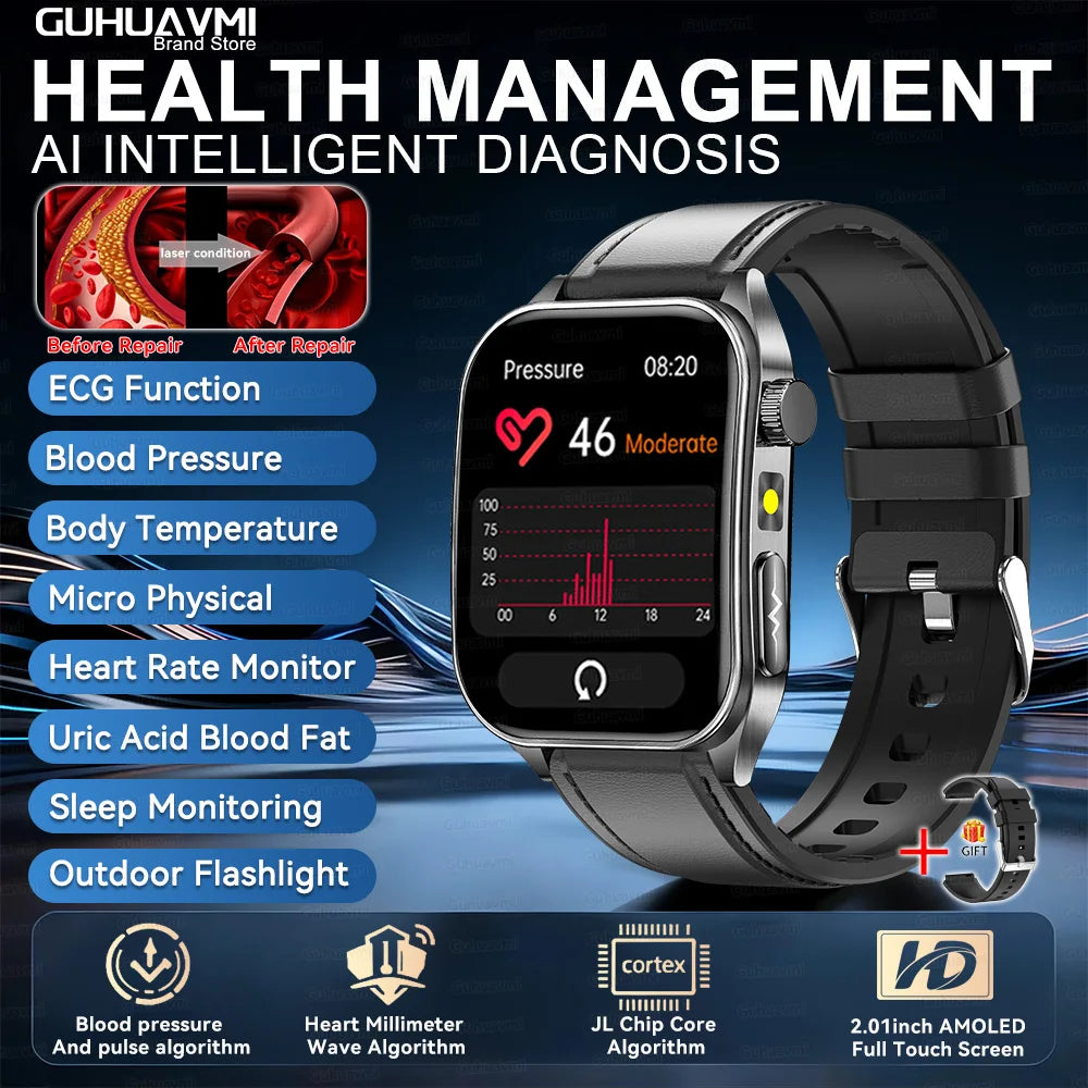 Montre GUHUAVMI E810 AMOLED Bluetooth – CLEVI Paris