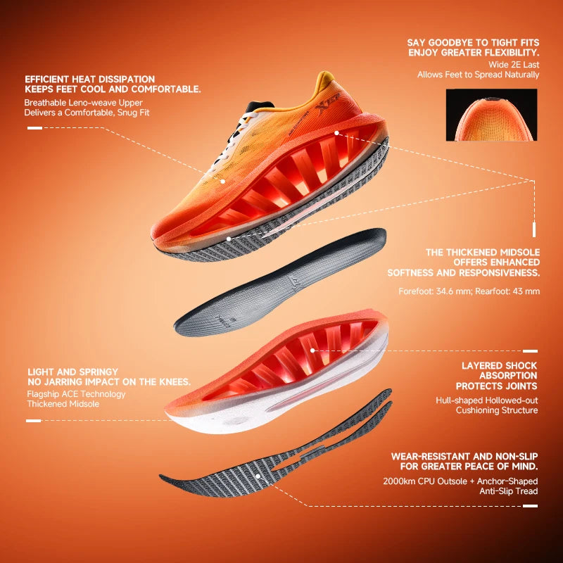 Chaussures Running Homme Xtep Light Boat MAX Mesh Respirant Cushioning Légères – CLEVI Paris