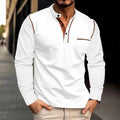 Chemise Homme Manches Longues Col Henley Poche Casual – CLEVI Paris