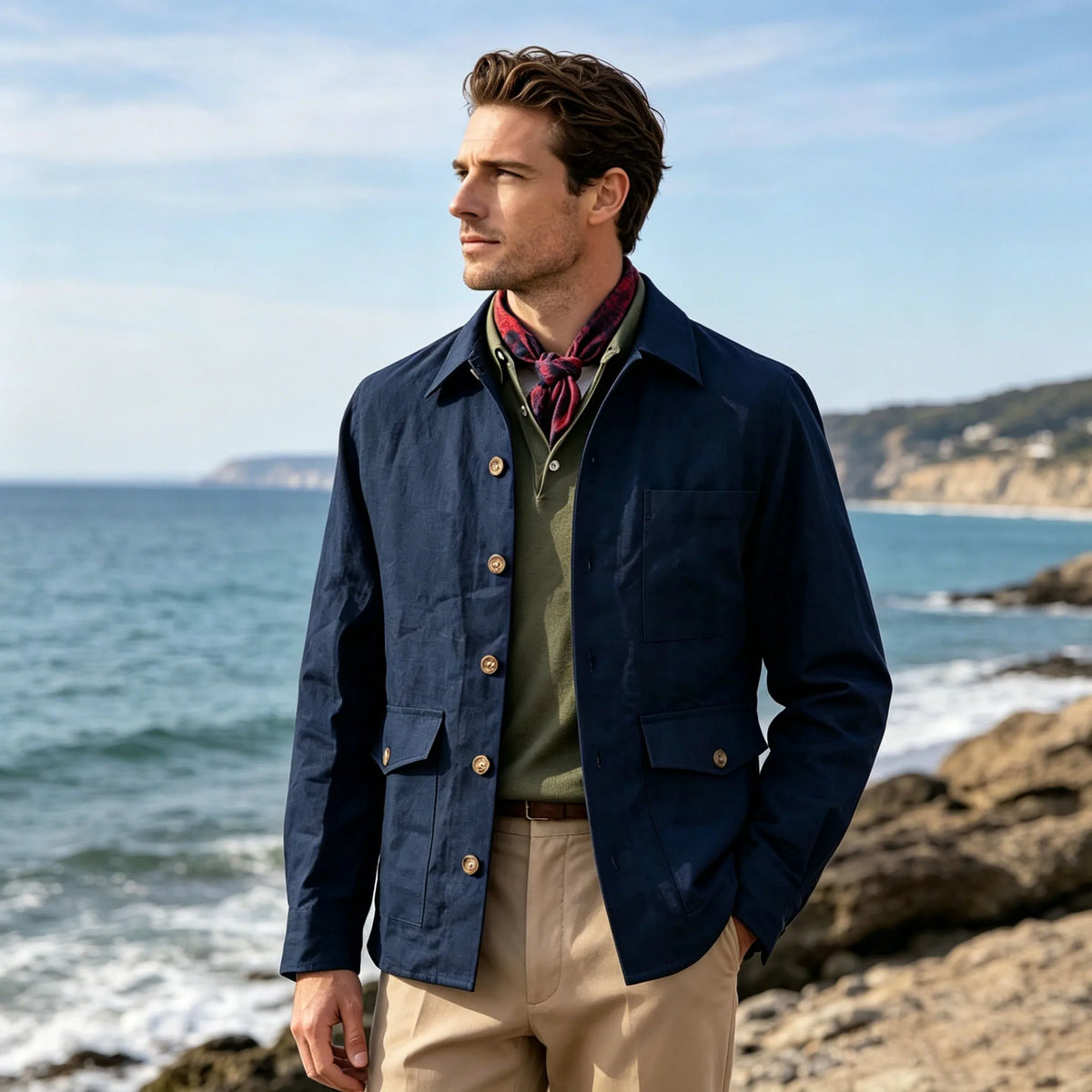 Veste Safari Homme Coton et Lin – CLEVI Paris