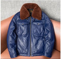 Veste homme bleue en cuir de mouton – CLEVI Paris