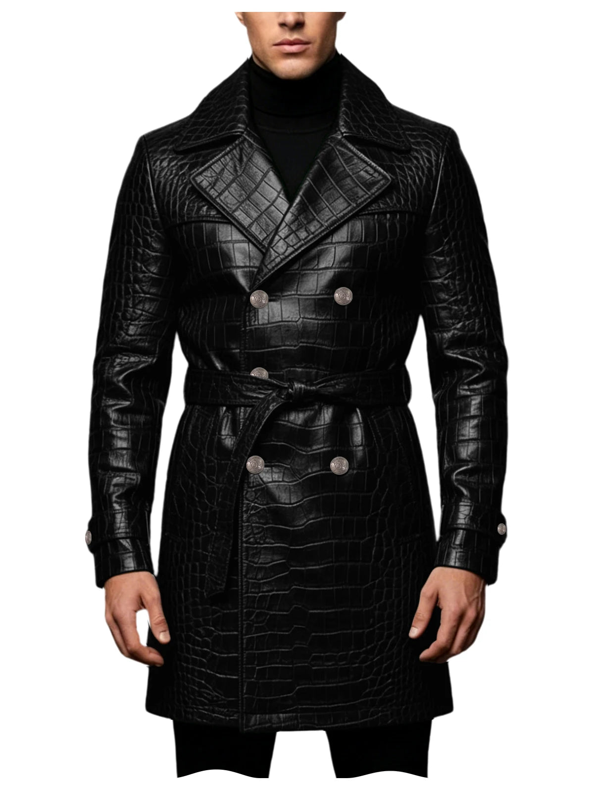 Manteau homme en similicuir effet crocodile – CLEVI Paris