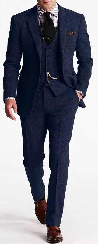 Costume homme en tweed 3 pièces – CLEVI Paris