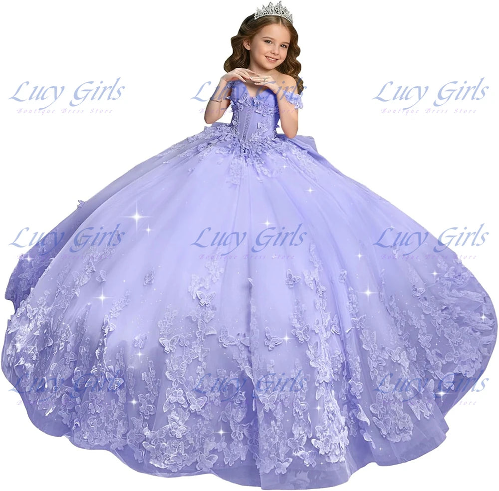 Robe cérémonie fille en tulle et dentelle – CLEVI Paris