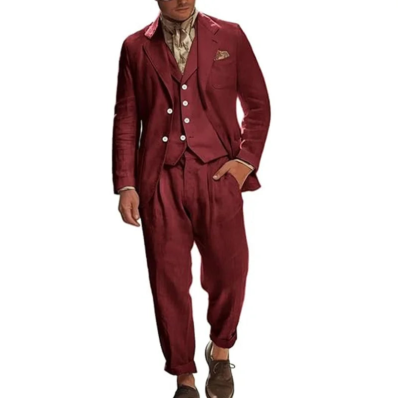 Costume Lin Homme 3 Pièces – CLEVI Paris