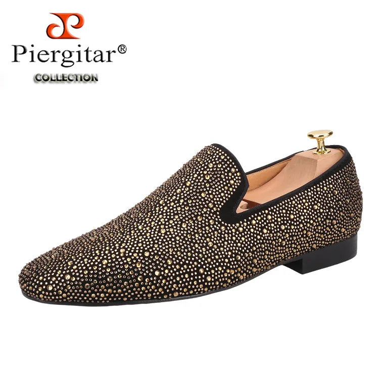 Mocassins Suède Homme Strass Slip-On – CLEVI Paris