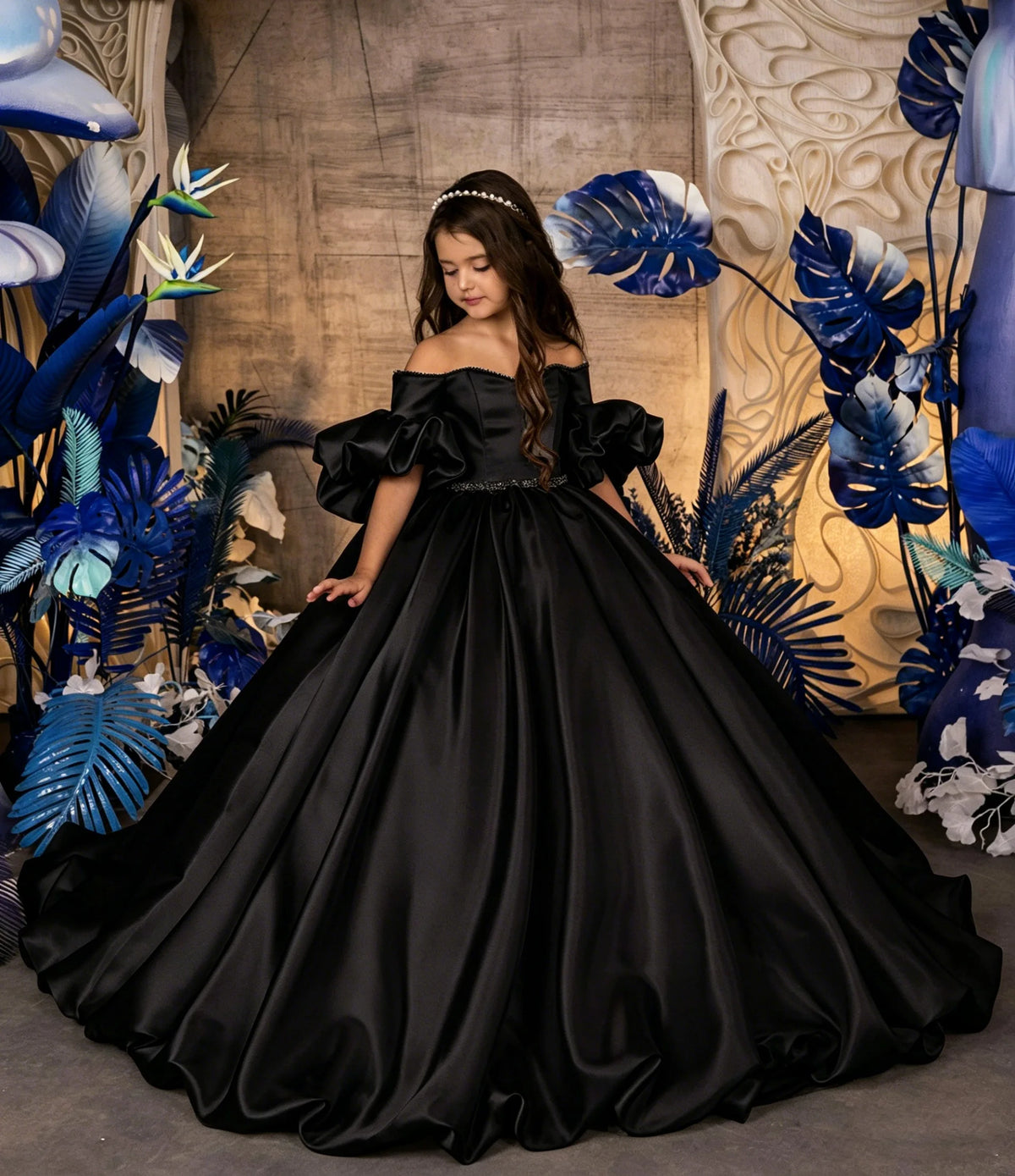 Robe cérémonie fille en satin ZHJ – CLEVI Paris